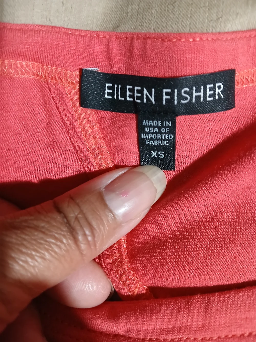 Eileen Fisher Coral Sleeveless Midi Dress Women's Size XS Spring Summer Beach Bo - Picture 8 of 9